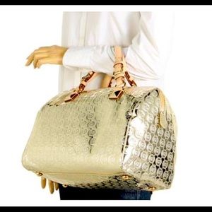 MICHAEL KORS METALLIC LARGE SATCHEL